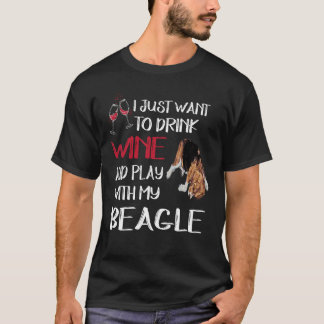 T-shirt 123 Boire Du Vin Et Jouer Avec Mon Beagle