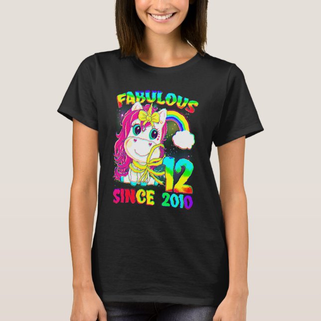 T-shirt 12 Ans 12e Anniversaire Unicorn Fabuleuse S (Devant)