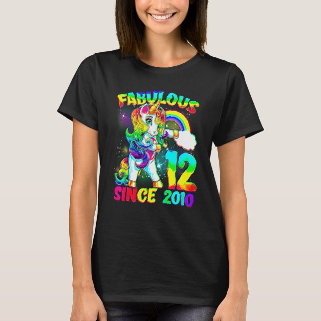 T-shirt 12 Ans 12e Anniversaire Unicorn Fabuleuse S (Devant)