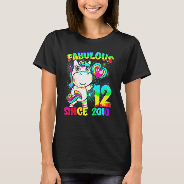T-shirt 12 Ans 12e Anniversaire Unicorn Fabuleuse S (Devant)