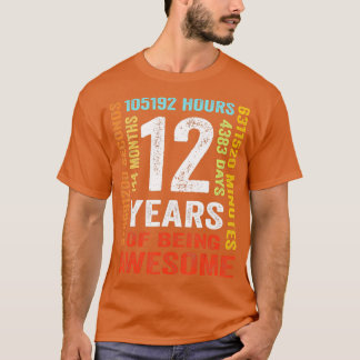 T-shirt 12 Ans 144 Mois D'Être Impressionnant 12e Annivers
