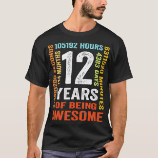 T-shirt 12 Ans 144 Mois D'Être Impressionnant 12e Annivers