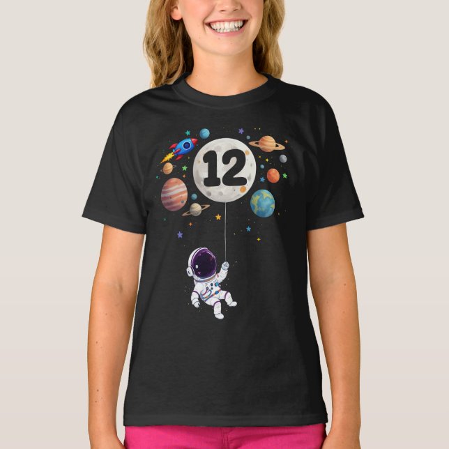 T-shirt 12 ans Anniversaire Astronaut 12e anniversaire (Devant)