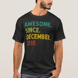T-shirt 12 Ans Awesome Depuis Décembre 2010 12th Bir