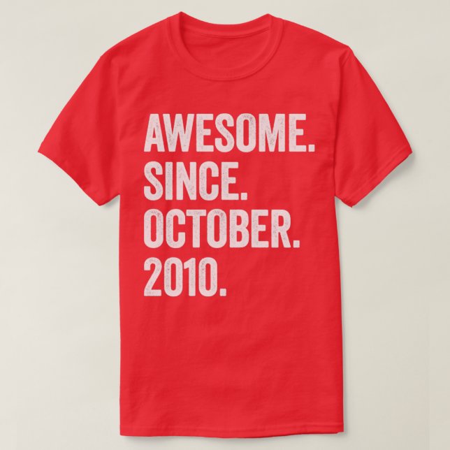 T-shirt 12 Ans Awesome Depuis Octobre 2010 12e Naissance (Design devant)