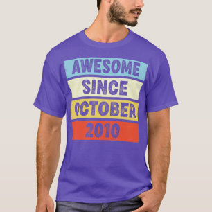T-shirt 12 Ans Awesome Depuis Octobre 2010 12e Naissance