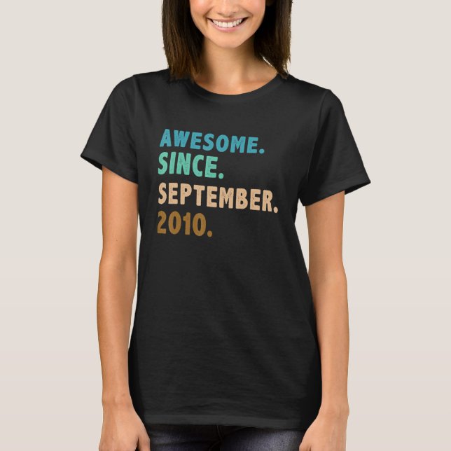 T-shirt 12 Ans Awesome Depuis Septembre 2010 12th Bi (Devant)
