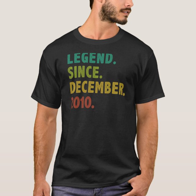 T-shirt 12 ans de légende depuis décembre 2010 12e naissan (Devant)