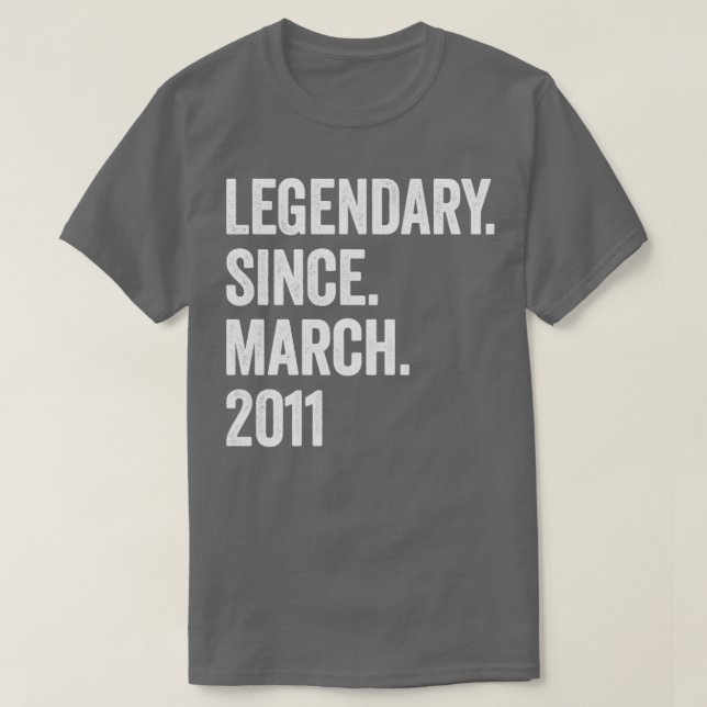 T-shirt 12 ans de légende depuis mars 2011 12e anniversair (Design devant)