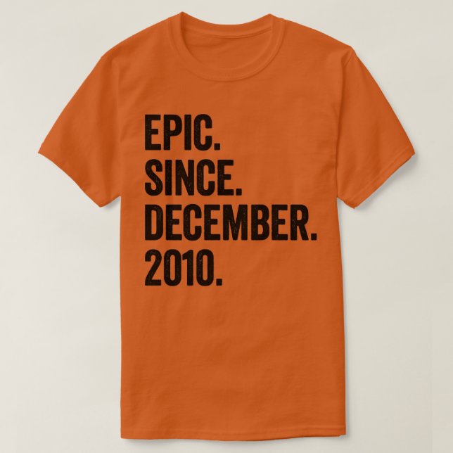 T-shirt 12 Ans Décembre 2010 12e Anniversaire (Design devant)