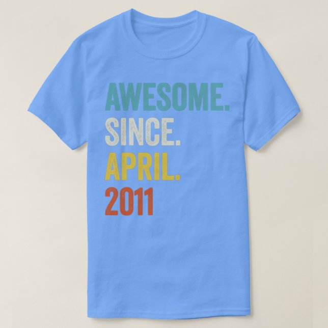 T-shirt 12 ans d'émerveillement depuis avril 2011 12e anni (Design devant)