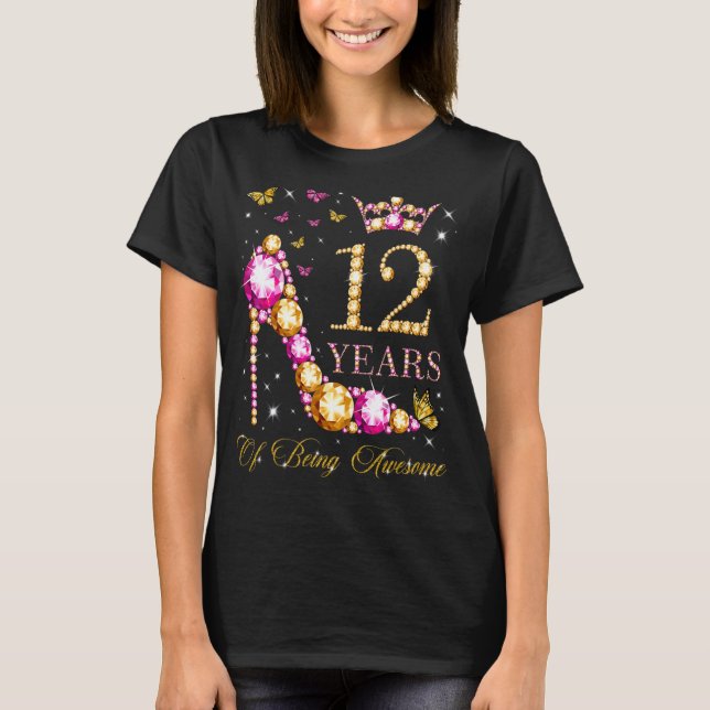 T-shirt 12 Ans D'Être Impressionnant 12 Ans 12e Anniversai (Devant)