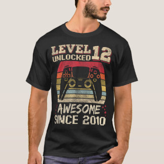 T-shirt 12 Ans Joueur Garçon Anniversaire 12 Niveau Déverr