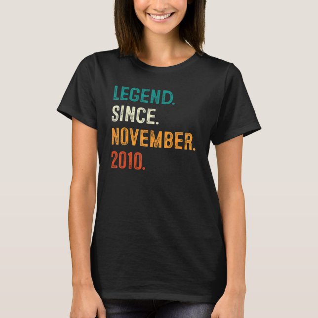 T-shirt 12 Ans Légende depuis novembre 2010 12e Birt (Devant)