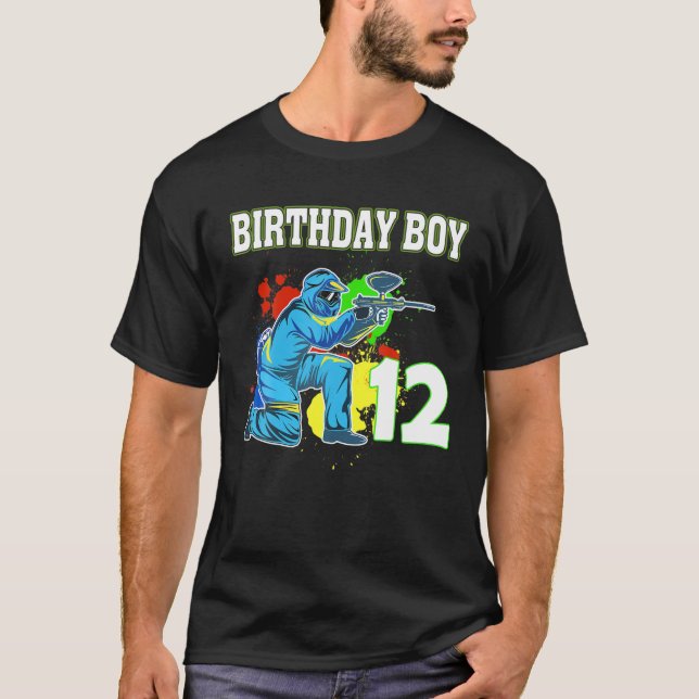 T-shirt 12 Ans Paintball Anniversaire Jouets 12E Pour (Devant)