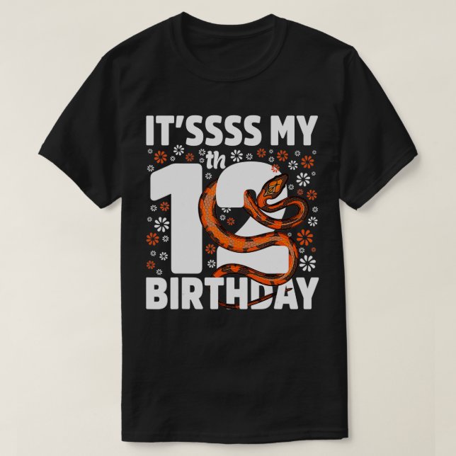T-shirt 12 Ans Serpent 12e Anniversaire Soirée Boa Python  (Design devant)