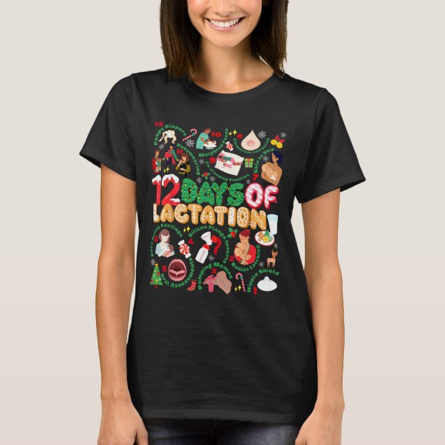 T-shirt 12 Day Of Ibclc Lactation Consultant Breastfeeding (Devant)