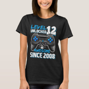 T-shirt 12 Déverrouillé Awesome 2008 jeu vidéo 12e anniver