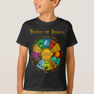 T-shirt 12 Douze Tribus D'Israël Hébreu Juif Israélite