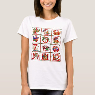 T-shirt 12 Jours De Caillot De Noël Imprimer Cadeaux