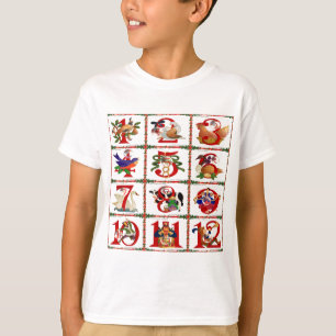 T-shirt 12 Jours De Caillot De Noël Imprimer Cadeaux