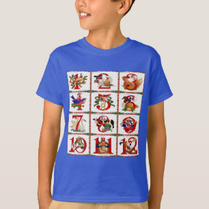 T-shirt 12 Jours De Caillot De Noël Imprimer Cadeaux