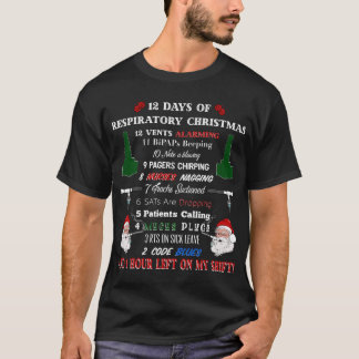 T-shirt 12 Jours de thérapeute respiratoire Noël Drôle D