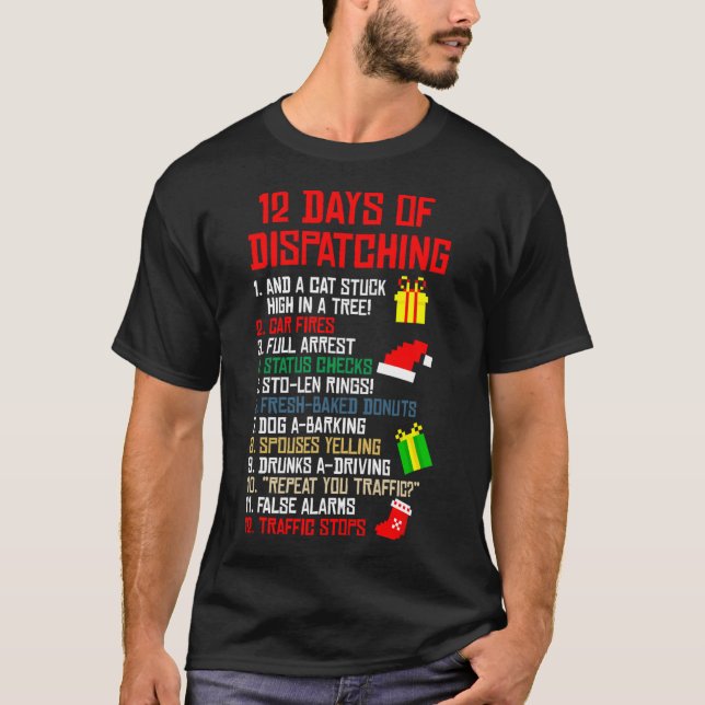 T-shirt 12 Jours D'Expédition Du Pajama De Noël (Devant)