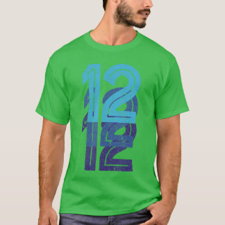T-shirt 12 Numéro Chanceux 12ème Anniversaire Âge Sportsea