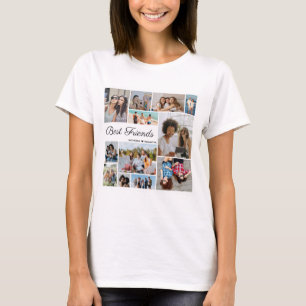 T-shirt 12 Photo Collage Best Friends Forever Unisex