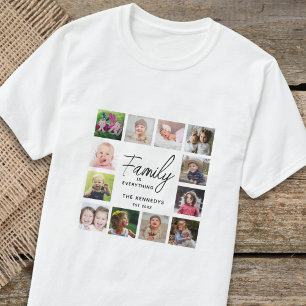 T-shirt 12 Photo Collage Famille Tout Est Cité Nom