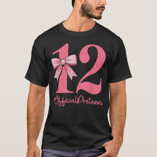 T-shirt 12 Pré-Ado Officiel 12E Anniversaire Fille 12 Anné