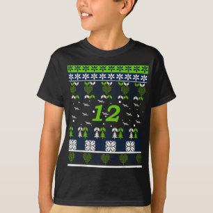 T-shirt 12 Seahawks volants Vilain Sweater de Noël
