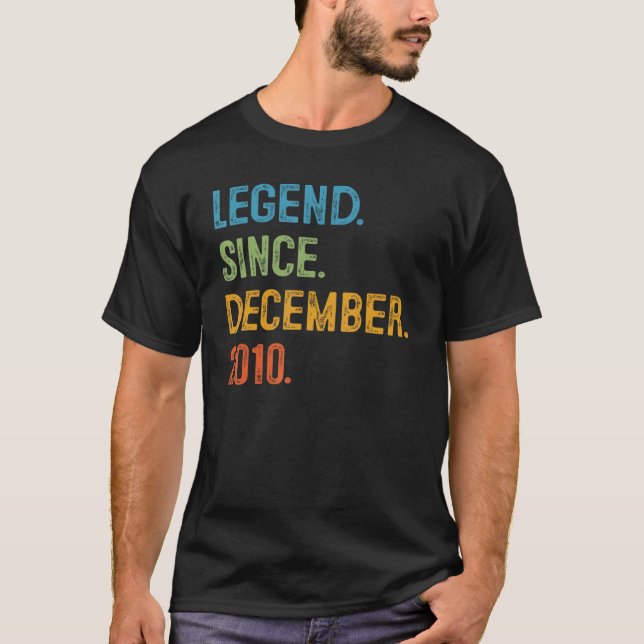 T-shirt 12 Years Old  12th Bday Boys Legend Since December (Devant)