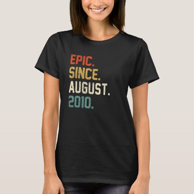 T-shirt 12e anniversaire 12 ans Epic depuis août 2010 (Devant)
