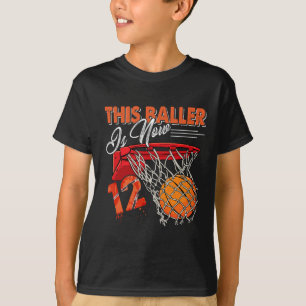 T-shirt 12e anniversaire Basketball Amusant 12 ans Enfants