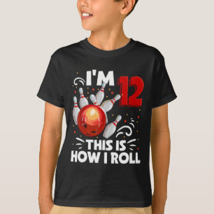 T-shirt 12e anniversaire Boy Bowling C'est comment je roul
