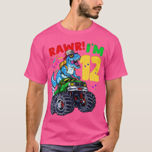 T-shirt 12e anniversaire Dinosaur TRex Monster Camion