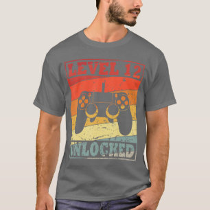 T-shirt 12e anniversaire Gamingheme Niveau 12 Débloqué 12
