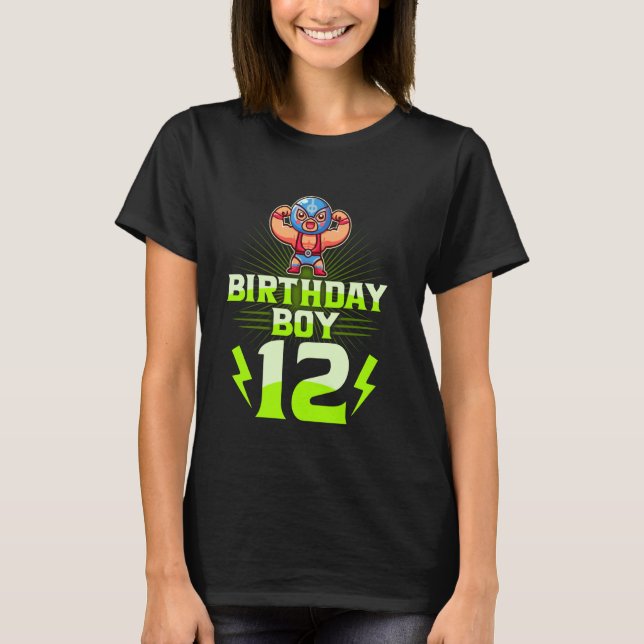 T-shirt 12e anniversaire garçon 12e année lutte lutte (Devant)