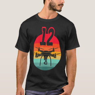 T-shirt 12e Anniversaire I Rétro Télécommande Drones Avec