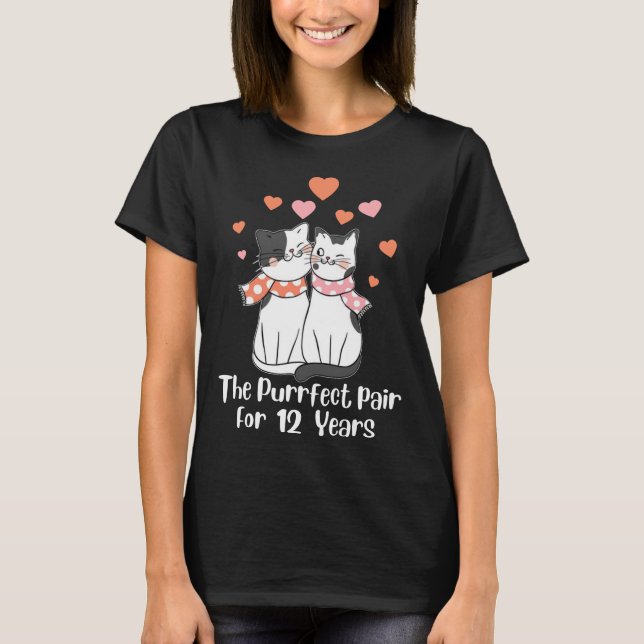 T-shirt 12e anniversaire mariage pour les Amoureux de les  (Devant)