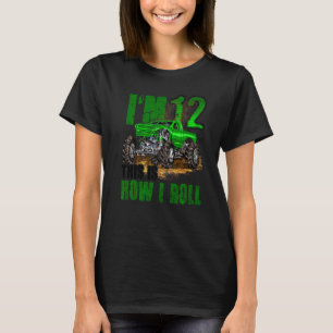 T-shirt 12e Anniversaire Monster Camion Pour Garçons & Fil