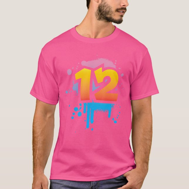 T-shirt 12E Anniversaire Présent Enfants Garçons Filles Co (Devant)