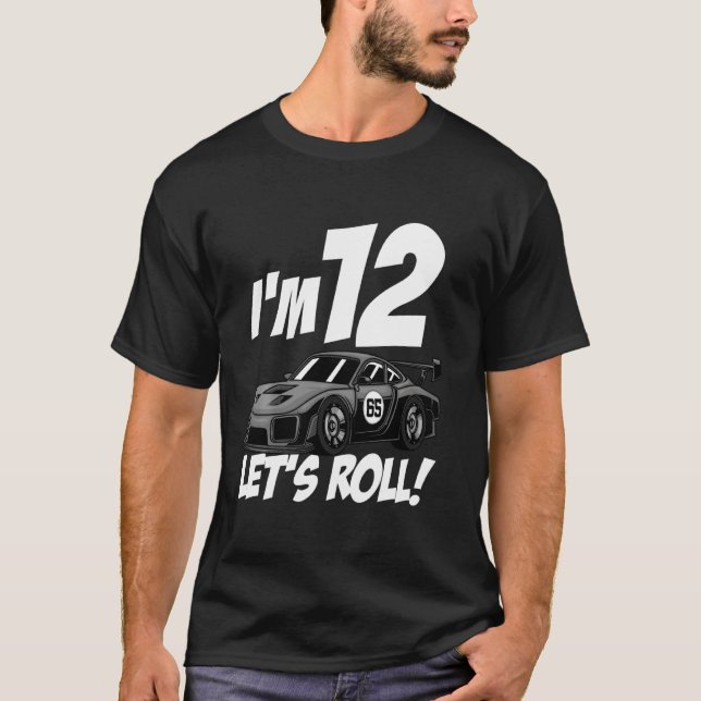 T-shirt 12e Anniversaire Race Conducteur Garçons 12 Ans (Devant)