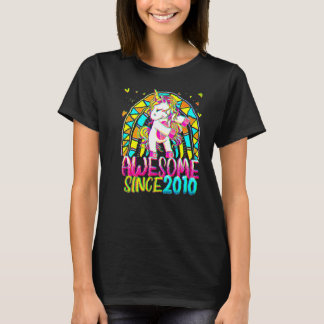 T-shirt 12e anniversaire Rainbow 12 ans Flossing Unicorn