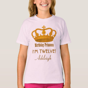 T-shirt 12ème Princesse Custom Name Royal Crown A10