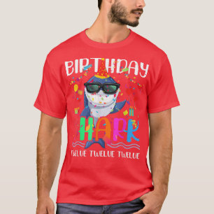 T-shirt 12th Birthday Family Shark Kids Twelve Twelve Twel