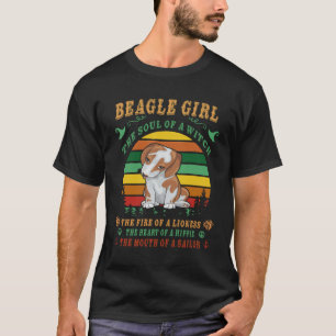 T-shirt 139 Fille Beagle l'âme le feu le coeur le mou