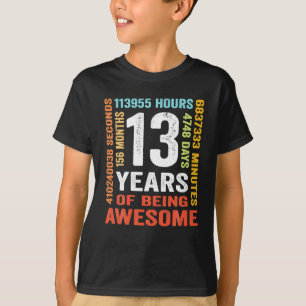 T-shirt 13 ans 13e anniversaire Cadeau Vintage 156 mois